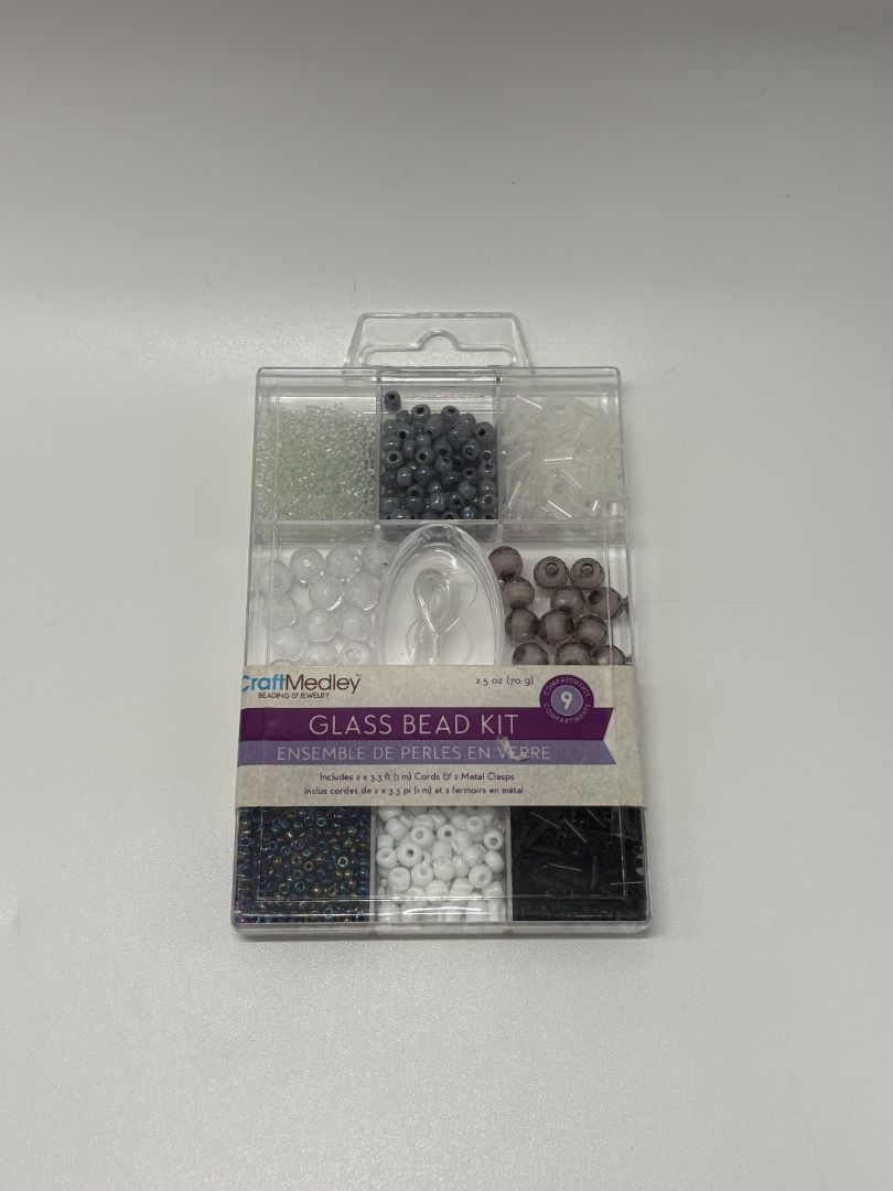 Craft Medley Black/White Glass Bead Kit