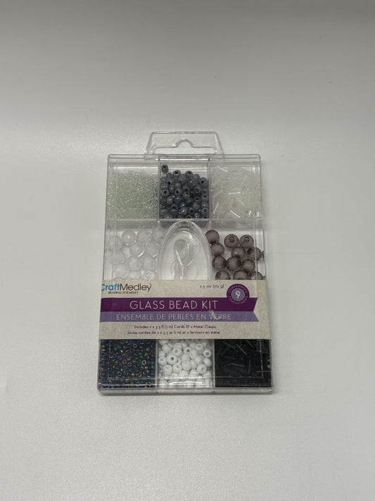 Craft Medley Black/White Glass Bead Kit