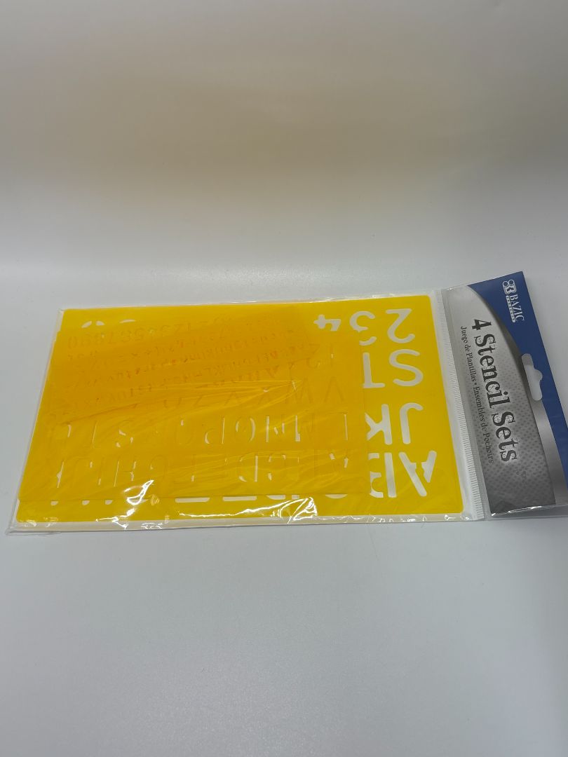 Bazic Yellow 4 PC Stencils Set