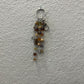 Tiger's Eye w/ Spiral Lizard Charm Silver Beaded Bag Charm/Keychain | Handmade