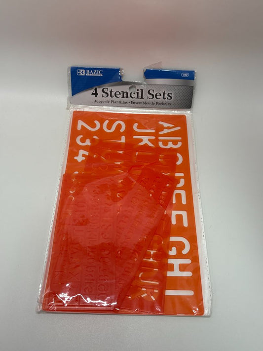 Bazic Orange 4 PC Stencil Set