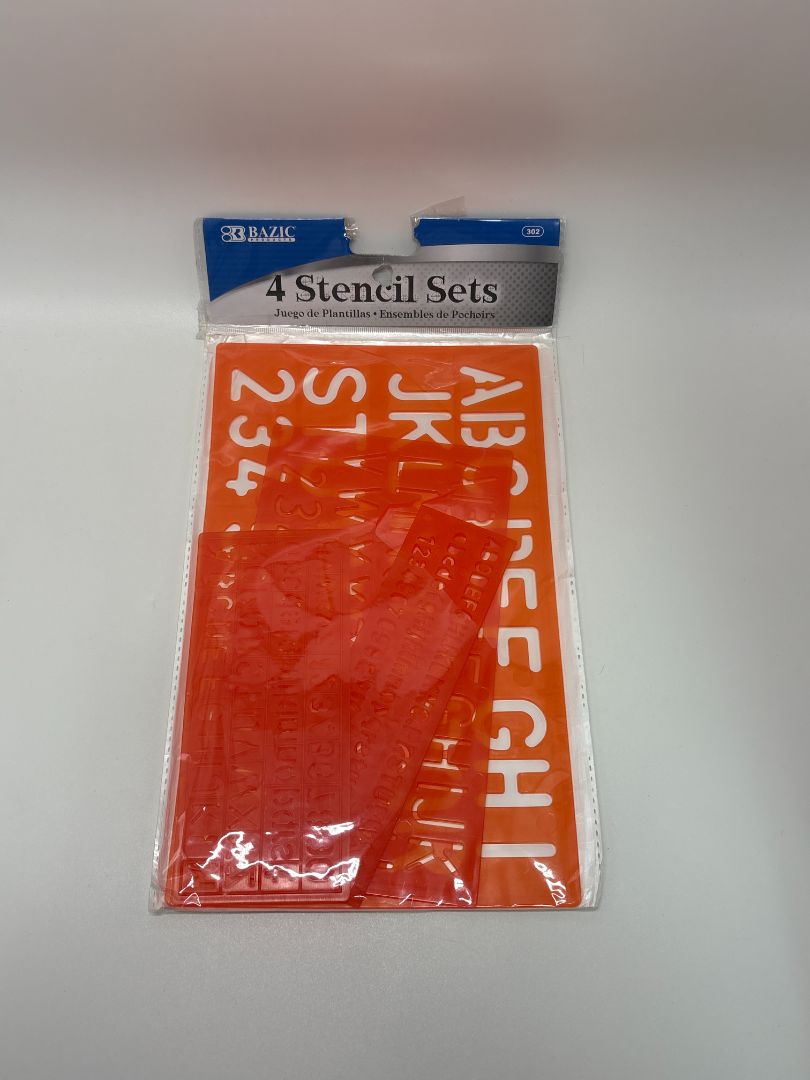 Bazic Orange 4 PC Stencil Set