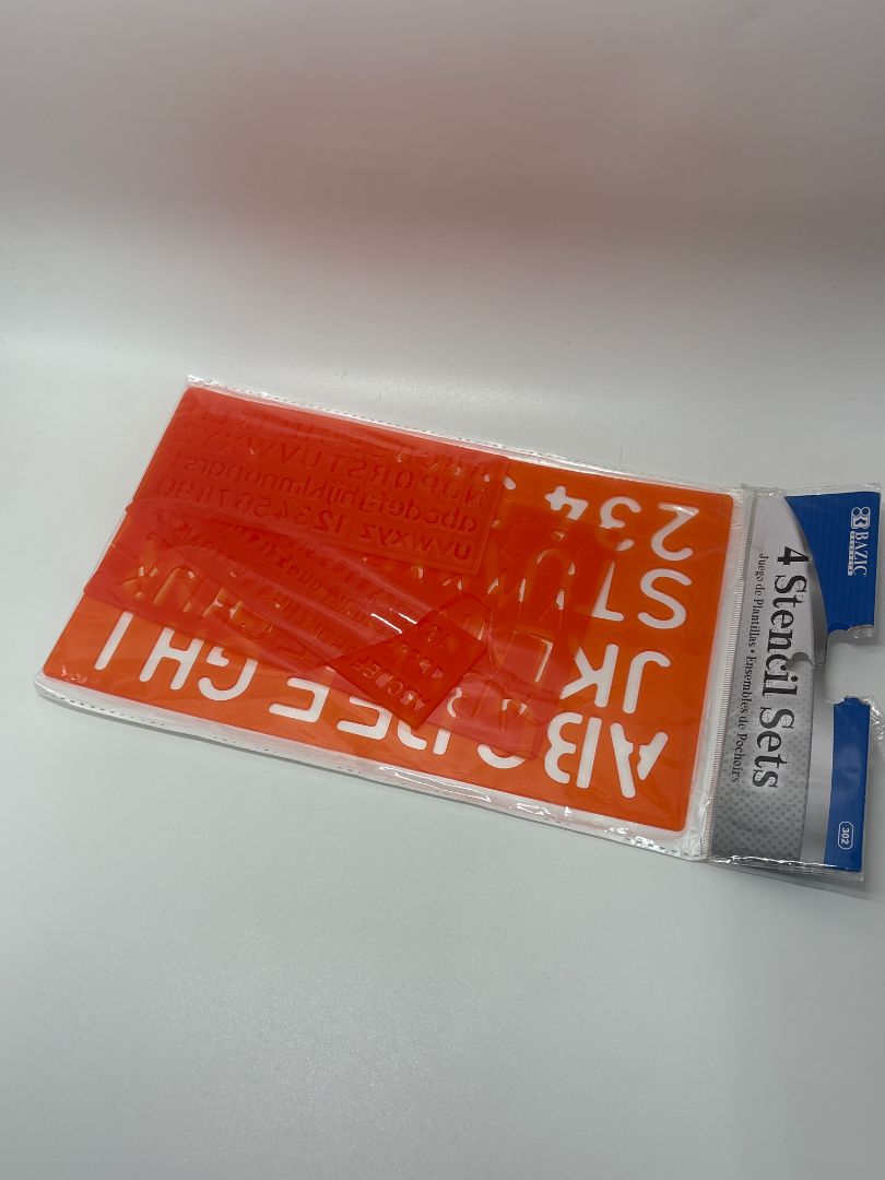 Bazic Orange 4 PC Stencil Set