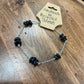 Black Obsidian Silver Link Anklet & Bracelet | Handmade Jewelry | 18-20cm