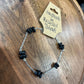 Black Obsidian Silver Link Anklet & Bracelet | Handmade Jewelry | 18-20cm