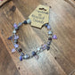 Amethyst Chip + Hearts Layered Silver Beaded Wire Anklet/Bracelet | Handmade Jewelry| 18-20cm