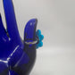 Blue Flower Handmade Acrylic Button Adjustable Ring