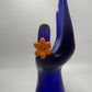 Orange Flower Handmade Acrylic Button Adjustable Ring