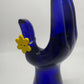 Textured Yellow Flower Adjustable Button Ring