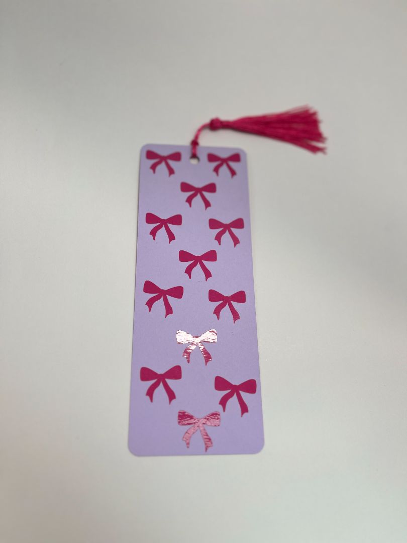 Pink & Purple Two-Toned Coquette Bow Bookmark | Pink Tassel | Hand Crafted