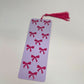 Pink & Purple Two-Toned Coquette Bow Bookmark | Pink Tassel | Hand Crafted