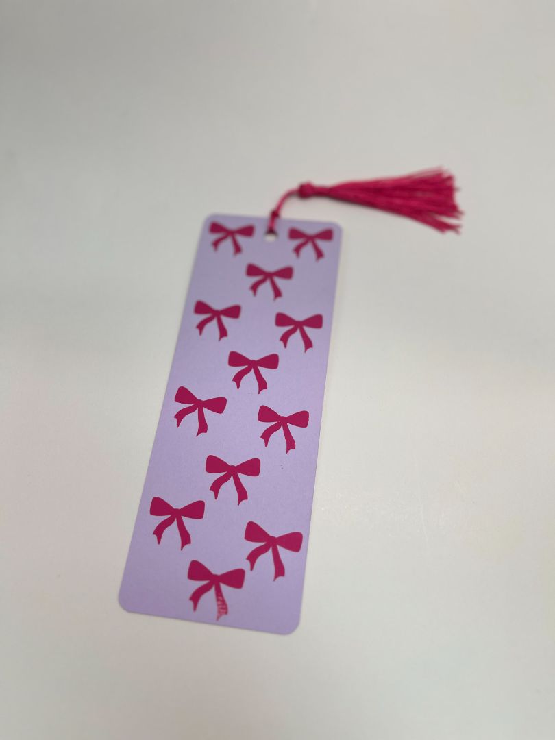 Pink & Purple Two-Toned Coquette Bow Bookmark | Pink Tassel | Hand Crafted