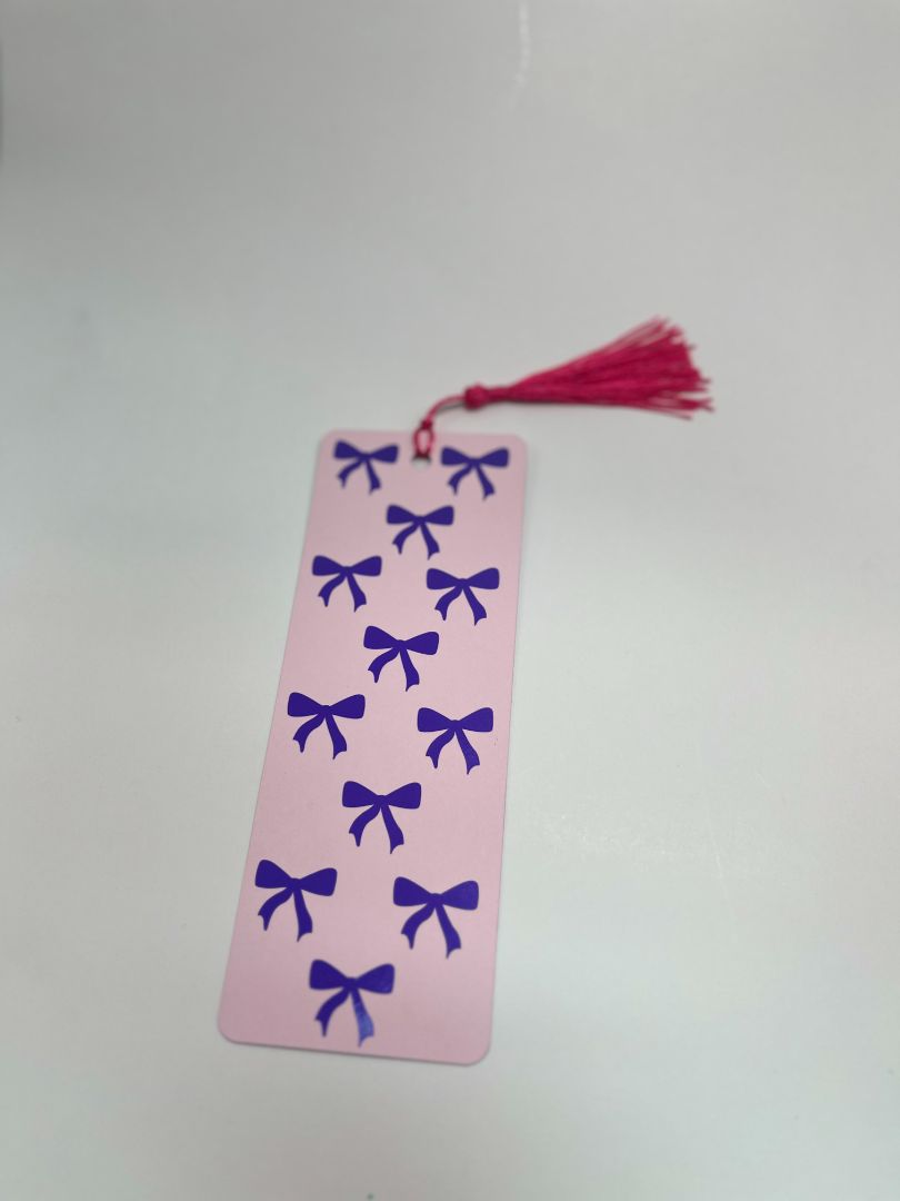 Pink & Purple Two-Toned Coquette Bow Bookmark | Pink Tassel | Hand Crafted