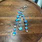 Blue Mushroom & Butterfly Dangle Silver Bag Charm/Keychain | Handmade