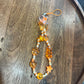 Chunky Orange & Cream Beaded Phone Charm | Handmade