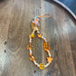 Chunky Orange & Cream Beaded Phone Charm | Handmade