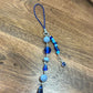 Angelite + Blue Evil Eye Protection Beaded Dangle Phone Charm | Handmade