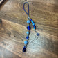 Angelite + Blue Evil Eye Protection Beaded Dangle Phone Charm | Handmade