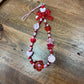 Pink & Red Chunky Bow & Hearts Beaded Phone Charm