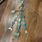 Blue & Green "Sea Glass" Inspired Beaded Dangle Bag Charm/Keychain