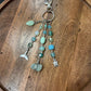 Blue & Green "Sea Glass" Inspired Beaded Dangle Bag Charm/Keychain