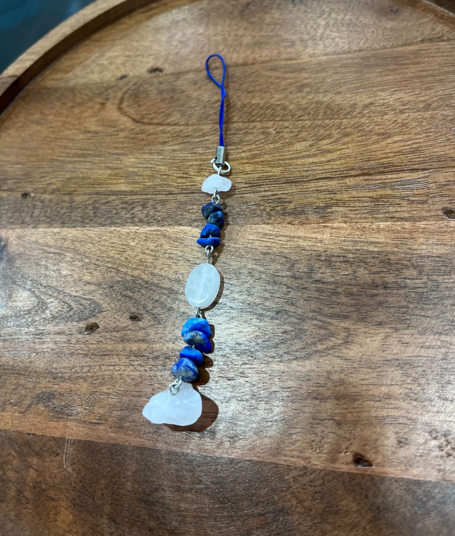 Lapis Lazuli & Agate Dangle Phone Charm | Handmade