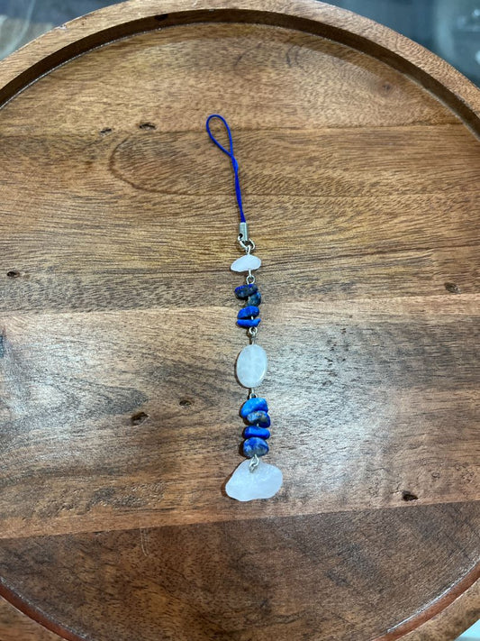 Lapis Lazuli & Agate Dangle Phone Charm | Handmade