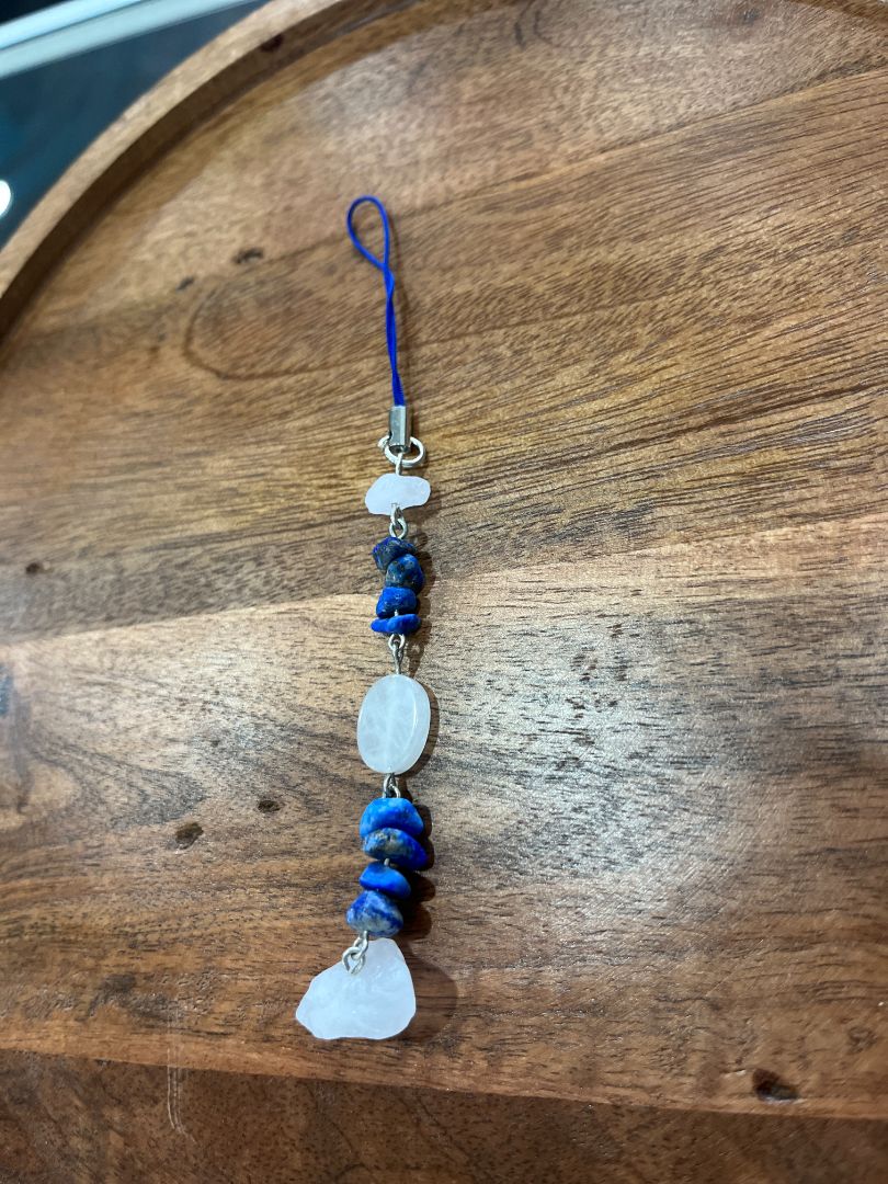 Lapis Lazuli & Agate Dangle Phone Charm | Handmade