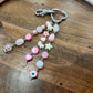 Rose Quartz + Chunky Pink Beaded Dangle Bag Charm/Keychain