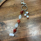 Fire & Carved Agate Beaded Dangle Bag Charm/Keychain