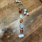 Fire & Carved Agate Beaded Dangle Bag Charm/Keychain