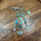 Blue & Green "Sea Glass" Inspired Beaded Dangle Bag Charm/Keychain