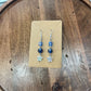 Dark Blue & Star Dangle Beaded Wire Loop Earrings