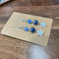 Dark Blue & Star Dangle Beaded Wire Loop Earrings