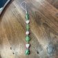 Green/Pink Dangle Beaded Wire Loop Phone Charm