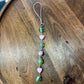 Green/Pink Dangle Beaded Wire Loop Phone Charm