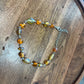 Simple Beaded Orange Wire Loop Anklet