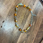 Simple Beaded Orange Wire Loop Anklet