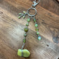 Serpentine Green Dangle Beaded Wire Loop Bag Charm/Keychain