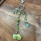 Serpentine Green Dangle Beaded Wire Loop Bag Charm/Keychain