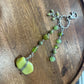 Serpentine Green Dangle Beaded Wire Loop Bag Charm/Keychain