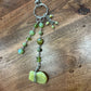 Serpentine Green Dangle Beaded Wire Loop Bag Charm/Keychain