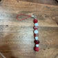 Red & White Chunky Beaded Dangle Phone Charm