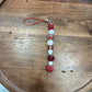 Red & White Chunky Beaded Dangle Phone Charm