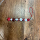 Red & White Chunky Beaded Dangle Phone Charm