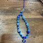 Blue Evil Eye Protection Two-Toned Blue Beaded Phone Charm