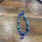 Blue Evil Eye Protection Two-Toned Blue Beaded Phone Charm