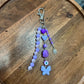 Chunky Purple Beaded Bag Charm/Keychain w/ Butterfly & Flower