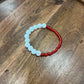 Red & White Beaded Bracelet | Handmade