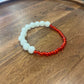 Red & White Beaded Bracelet | Handmade